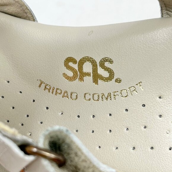 SAS Tripad Womens Suntimer Bone Ivory Pearl Leather Open Toe Sandals 7.5M - Picture 10 of 12